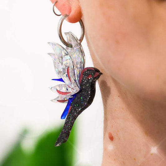December 20 - Holographic Bird of Paradise Earrings - 2025 Advent Calendar PREORDER