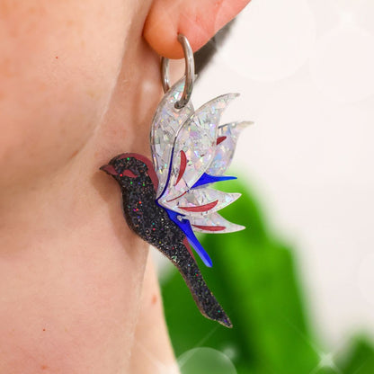 December 20 - Holographic Bird of Paradise Earrings - 2025 Advent Calendar PREORDER