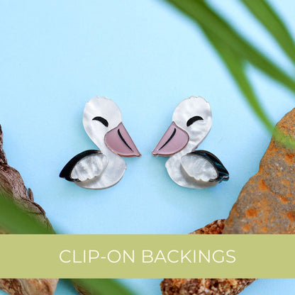Pelican Studs - Statement Bird Earrings