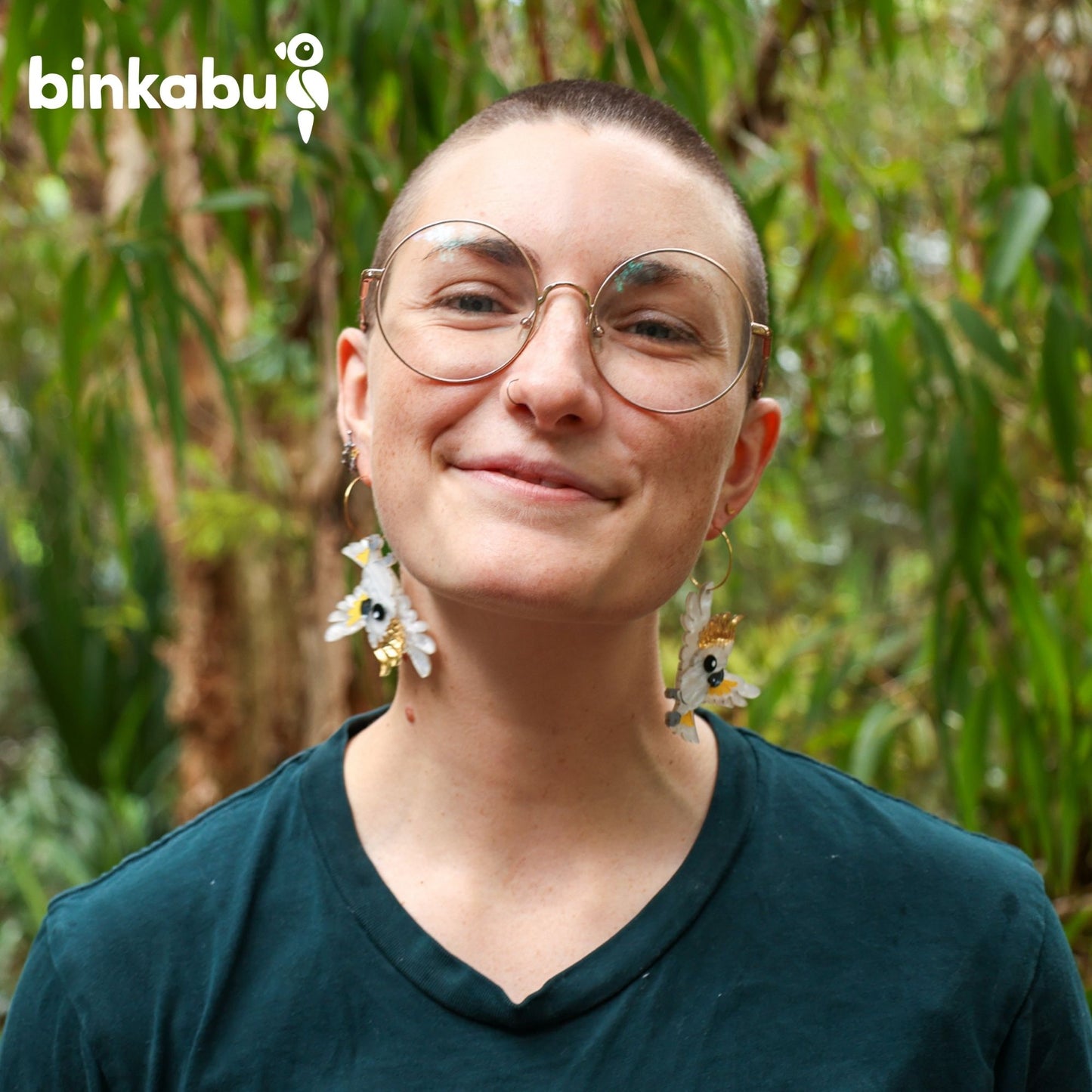 BINKABU Sulphur-Crested Cockatoo Handmade Acrylic Bird Earrings