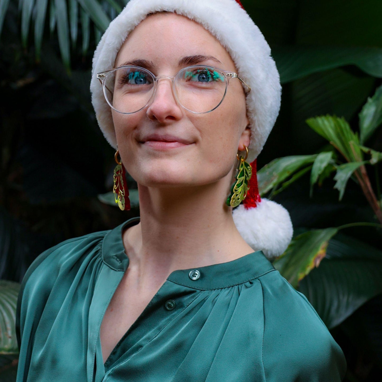 LIMITED EDITION: Mismatched Christmas Feathers - 2-in-1 Hoop Earrings - 2025 Christmas Collection