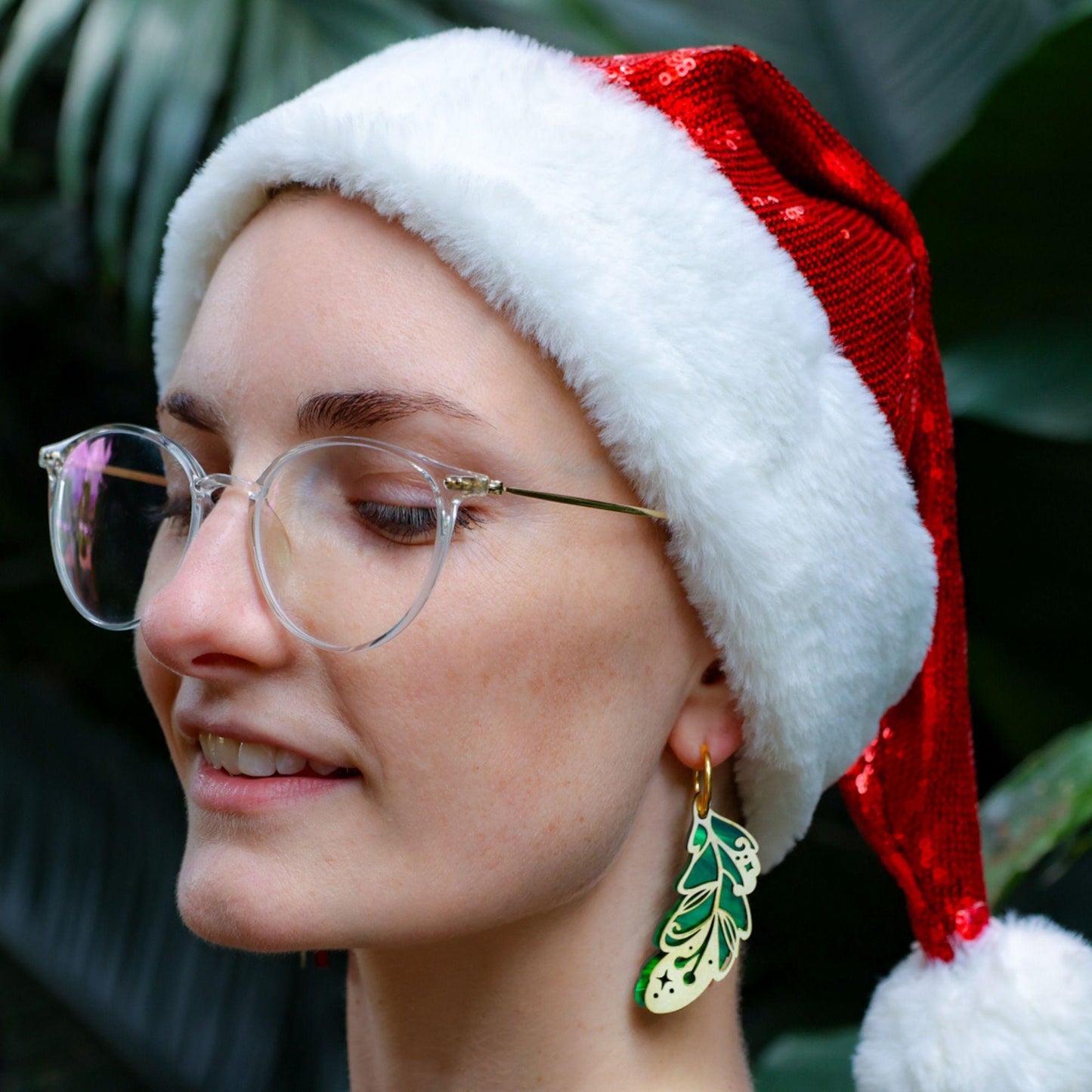 LIMITED EDITION: Mismatched Christmas Feathers - 2-in-1 Hoop Earrings - 2025 Christmas Collection