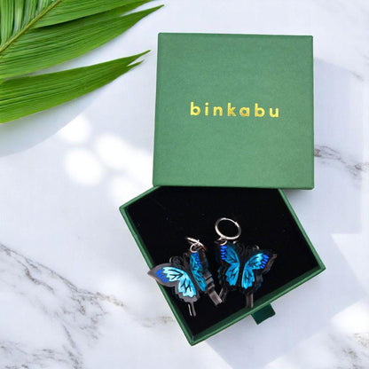 The Ulysses - 3D Butterfly Hoop Earrings - Handmade Acrylic Jewellery