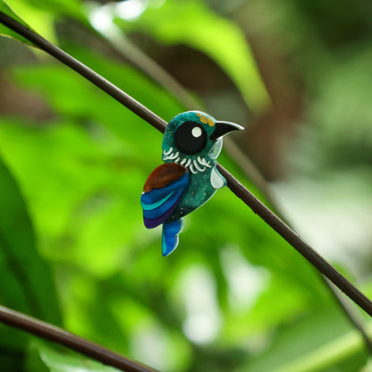 BINKABU Tūī studs handmade acrylic bird earrings