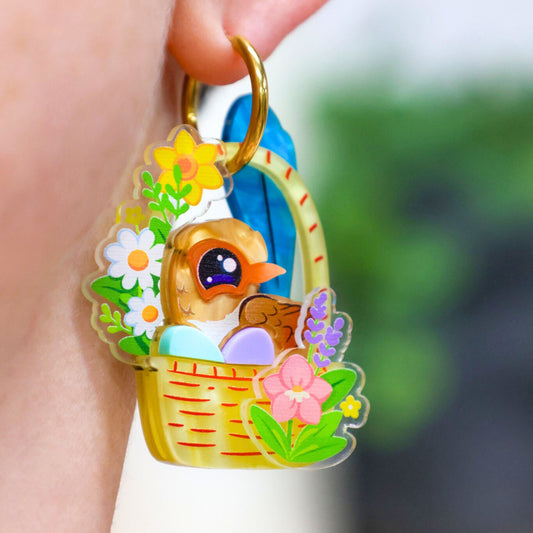 Fairywren Easter Basket Hoop Earrings BINKABU
