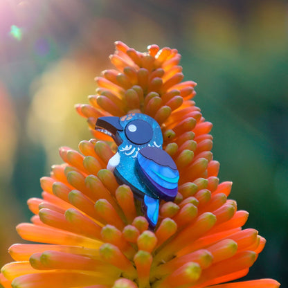 BINKABU Tūī studs handmade acrylic bird earrings