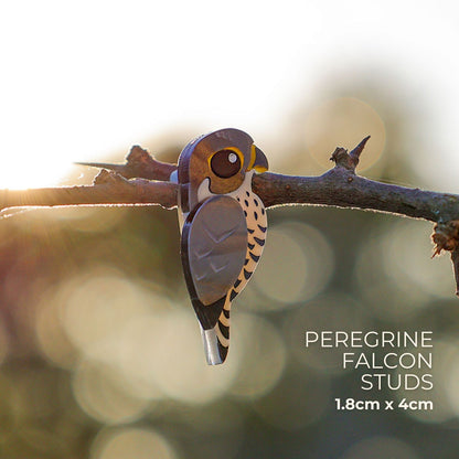 BINKABU Peregrine Falcon Studs handmade acrylic bird earrings