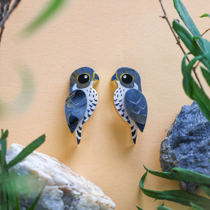 BINKABU Peregrine Falcon Studs handmade acrylic bird earrings