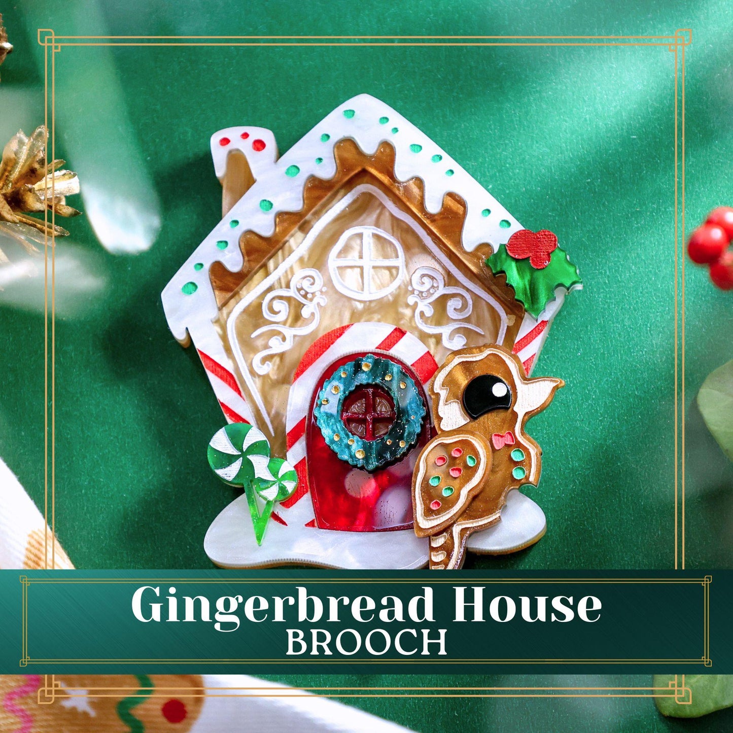 LIMITED EDITION: Cookieburra’s Gingerbread House Brooch - 2025 Christmas Collection