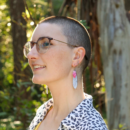 BINKABU Foraged Feathers - Galah Cockatoo handmade acrylic bird earrings