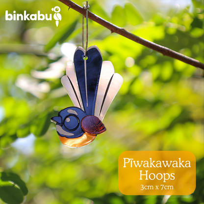 Pīwakawaka Earrings - New Zealand Fantail - New Zealand Birds