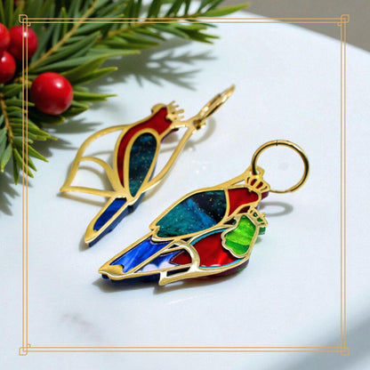 LIMITED EDITION: Three Wise King Parrots - Mismatched Hoop Earrings - 2025 Christmas Collection