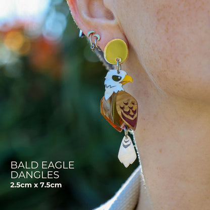 Bald Eagle Dangles - North American Acrylic Bird Earrings