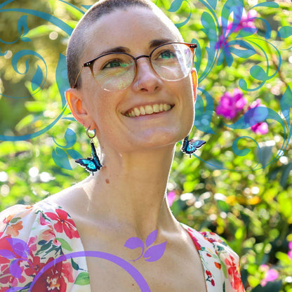 The Ulysses - 3D Butterfly Hoop Earrings - Handmade Acrylic Jewellery