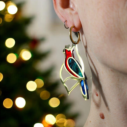 LIMITED EDITION: Three Wise King Parrots - Mismatched Hoop Earrings - 2025 Christmas Collection
