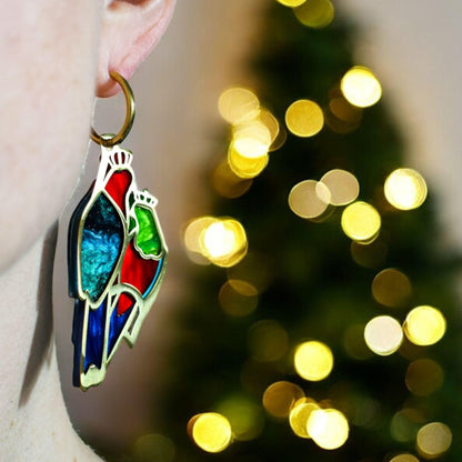 LIMITED EDITION: Three Wise King Parrots - Mismatched Hoop Earrings - 2025 Christmas Collection