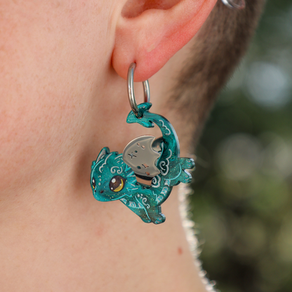 PREORDER - GALAXA - 3D Dragon Earrings - Shipping Early-Mid July