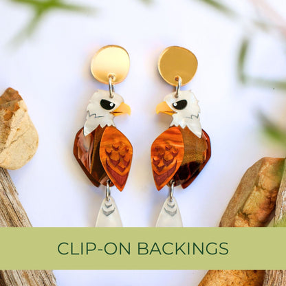 Bald Eagle Dangles - North American Acrylic Bird Earrings