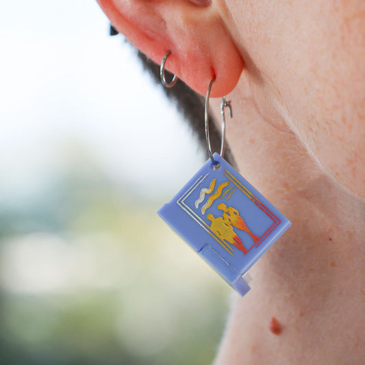 3D Book Earrings - Holiday Romance - Handmade Bookish Jewellery