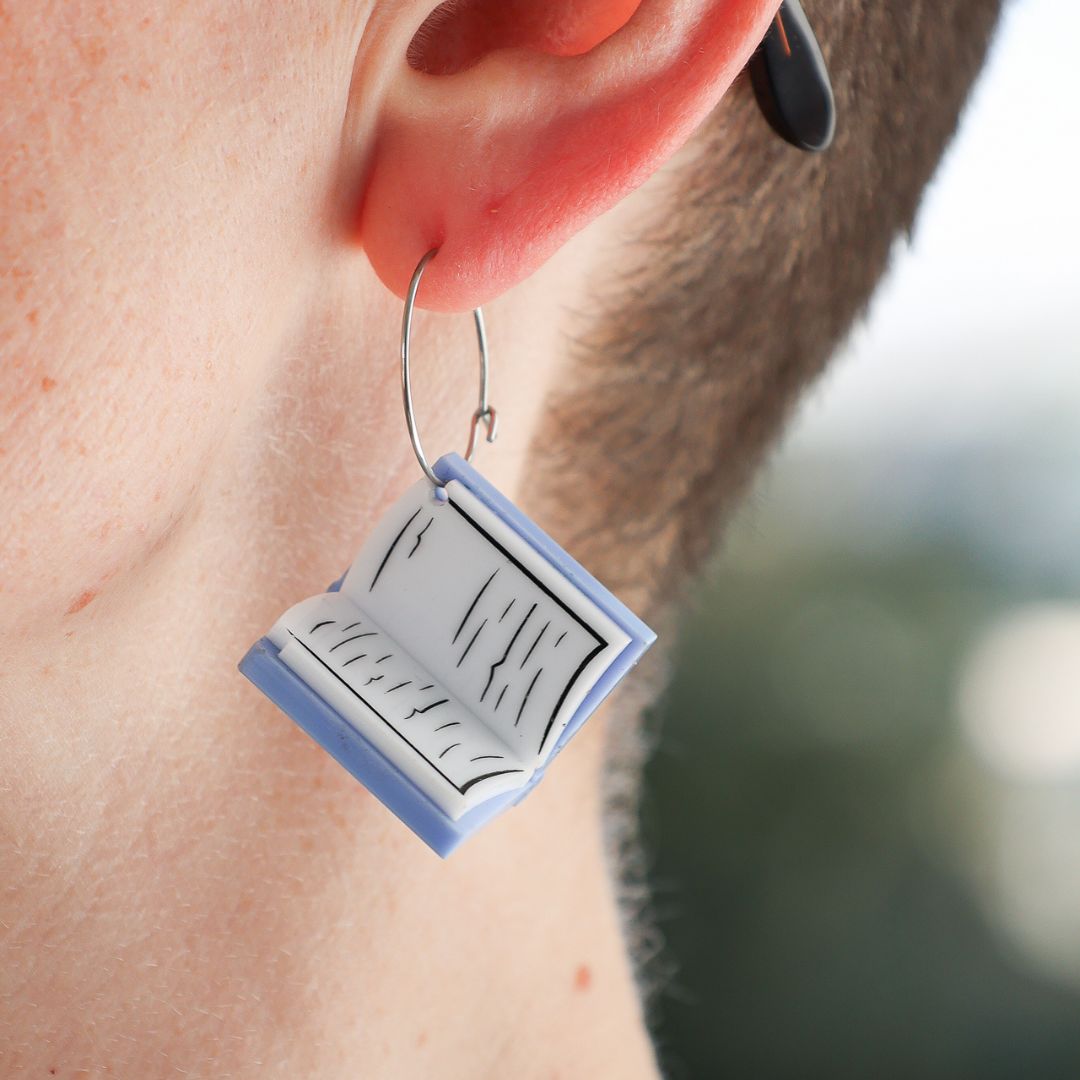 3D Book Earrings - Holiday Romance - Handmade Bookish Jewellery