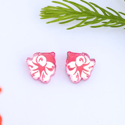 Pink Flower Studs