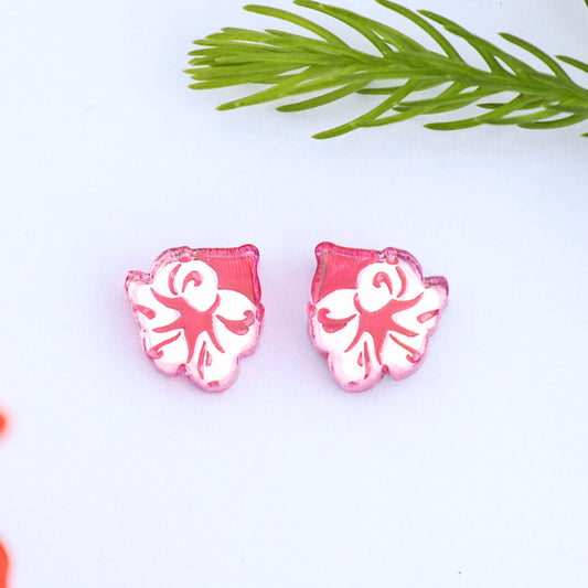 Pink Flower Studs