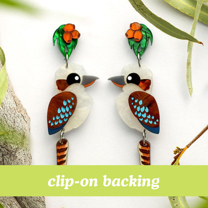 Kookaburra Earrings - Statement Bird Earrings