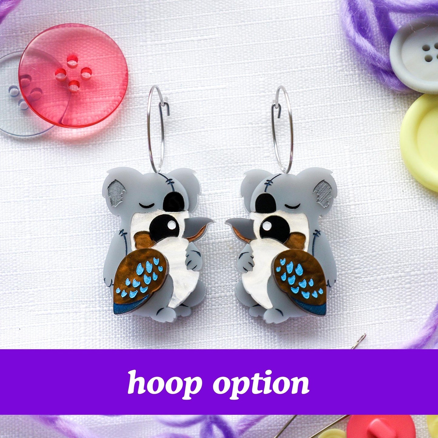 Costume Kookaburra Earrings - Koala-burra!