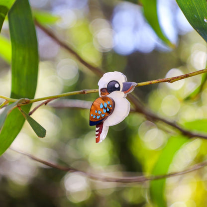 BINKABU Kookaburra Studs handmade acrylic bird earrings