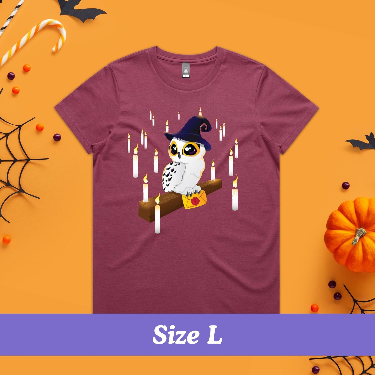 Halloween Women's/Adult Printed Tee - Snowy Owl Witch