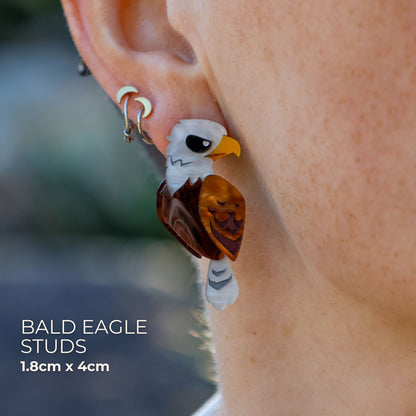 Bald Eagle Studs - North American Acrylic Bird Earrings