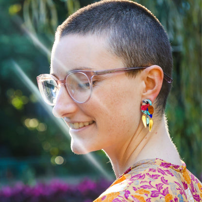 BINKABU Lilac-Breasted Roller handmade acrylic bird earrings