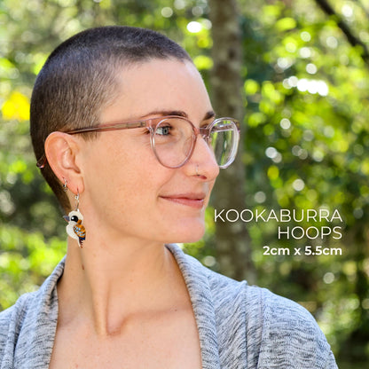 BINKABU Kookaburra Studs handmade acrylic bird earrings