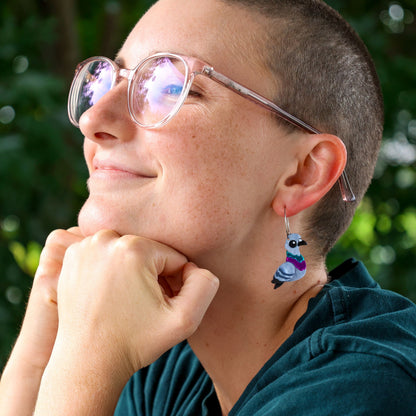 BINKABU Common Pigeon Studs handmade acrylic bird earrings