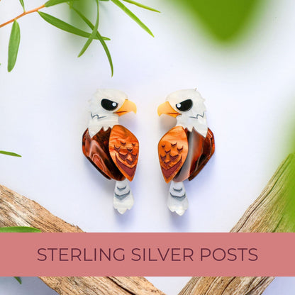 Bald Eagle Studs - North American Acrylic Bird Earrings