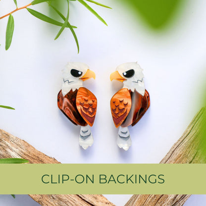 Bald Eagle Studs - North American Acrylic Bird Earrings