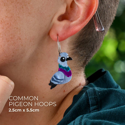 BINKABU Common Pigeon Studs handmade acrylic bird earrings