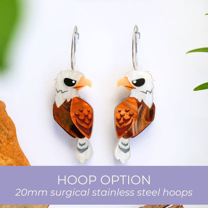 Bald Eagle Studs - North American Acrylic Bird Earrings