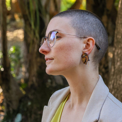 BINKABU Boobook Owl Acrylic Bird Earrings