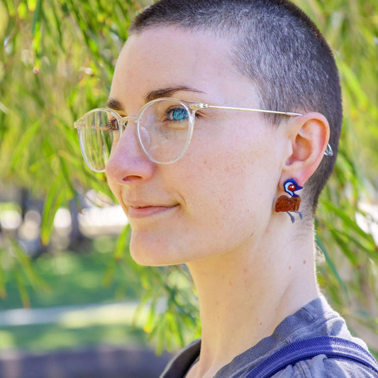 Emu Studs - Statement Bird Earrings