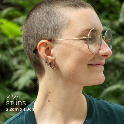 BINKABU Kiwi Stud handmade acrylic bird earrings