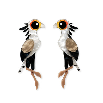 Secretary Bird Earrings - Birds of Africa
