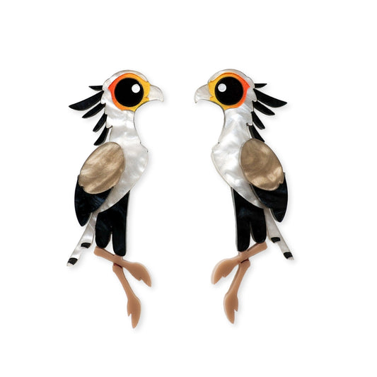 Secretary Bird Earrings - Birds of Africa