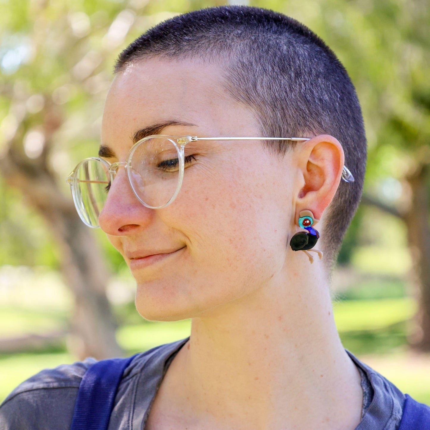 Cassowary Studs - Statement Bird Earrings