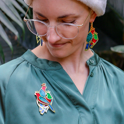 LIMITED EDITION: Three Wise King Parrots Brooch - 2025 Christmas Collection