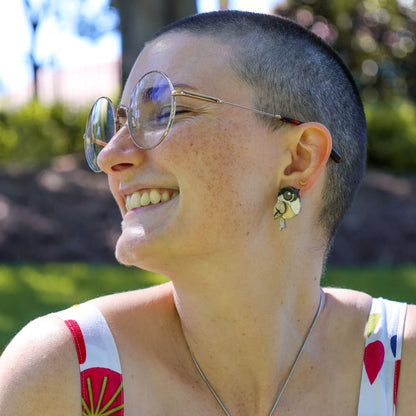 BINKABU Black-Capped Chickadee studs handmade acrylic bird earrings