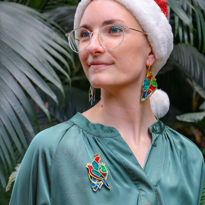 LIMITED EDITION: Three Wise King Parrots Brooch - 2025 Christmas Collection