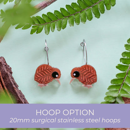 BINKABU Kiwi Stud handmade acrylic bird earrings