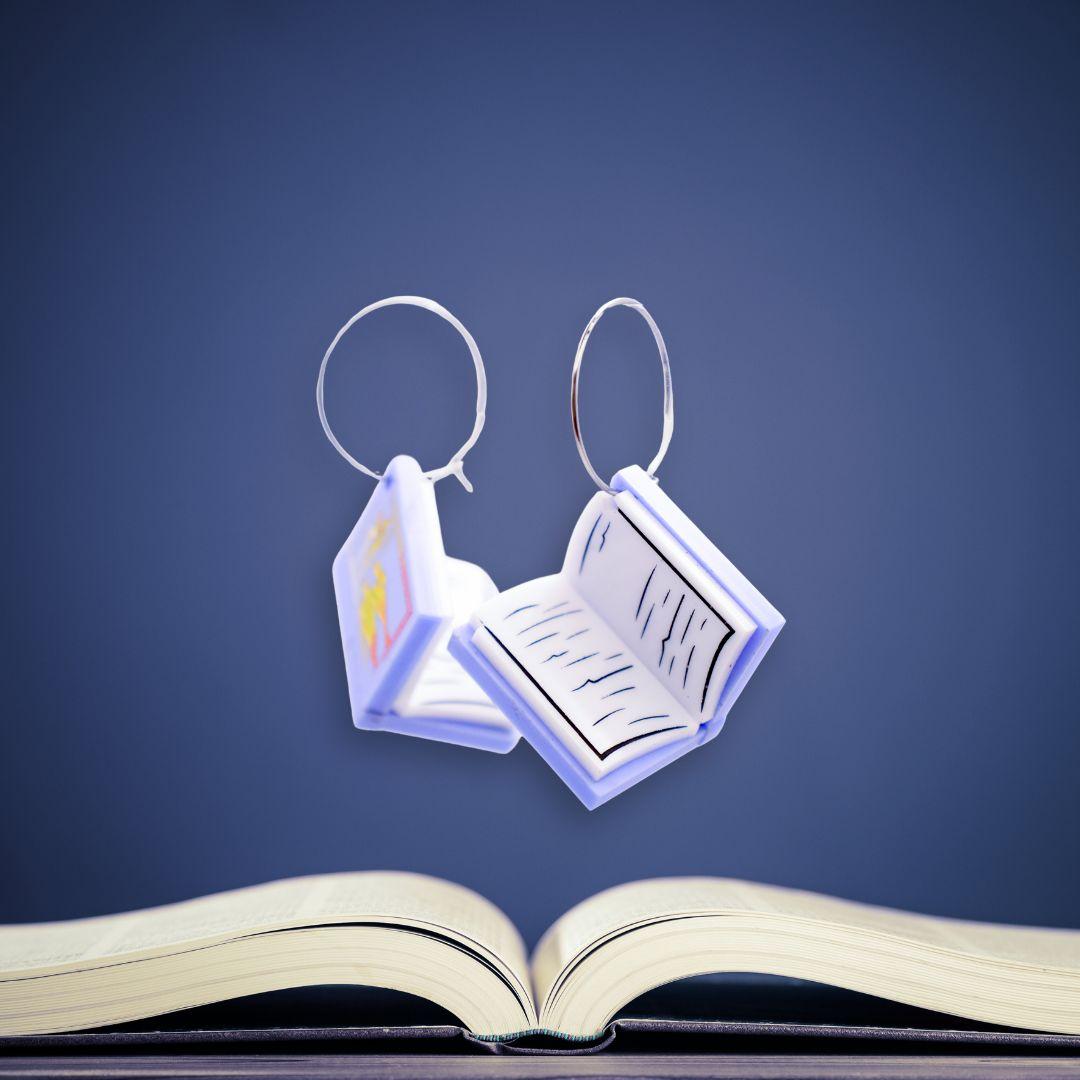 3D Book Earrings - Holiday Romance - Handmade Bookish Jewellery