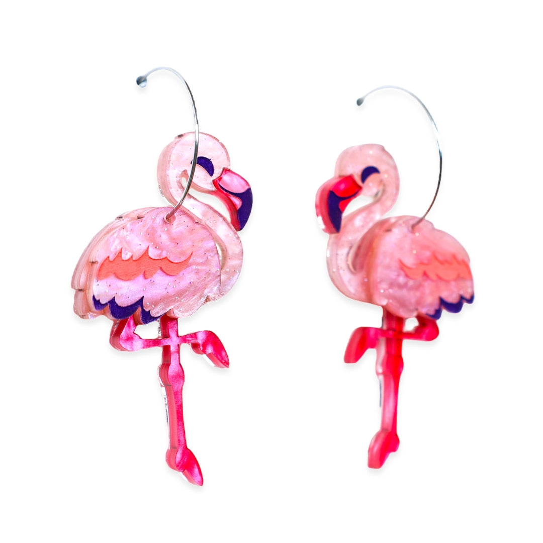 Flamingo Hoop Earrings - Birds of Africa